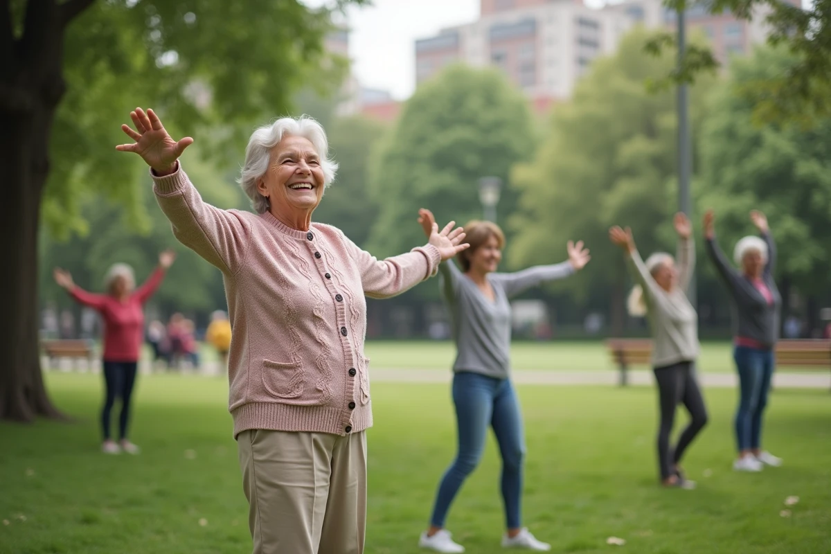 Femme âgée en pleine séance d