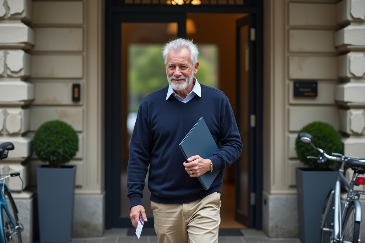 Homme de 50 ans sortant d