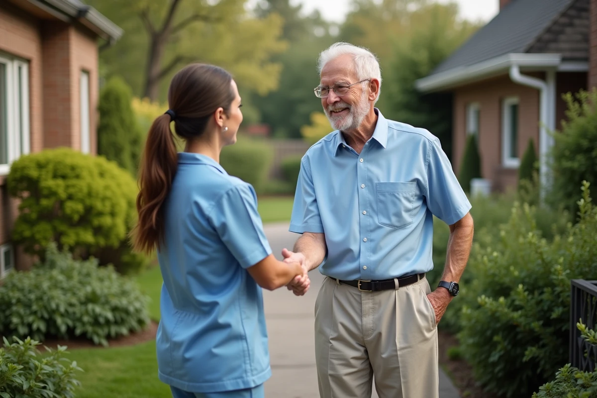 Homme âgé serrant la main d